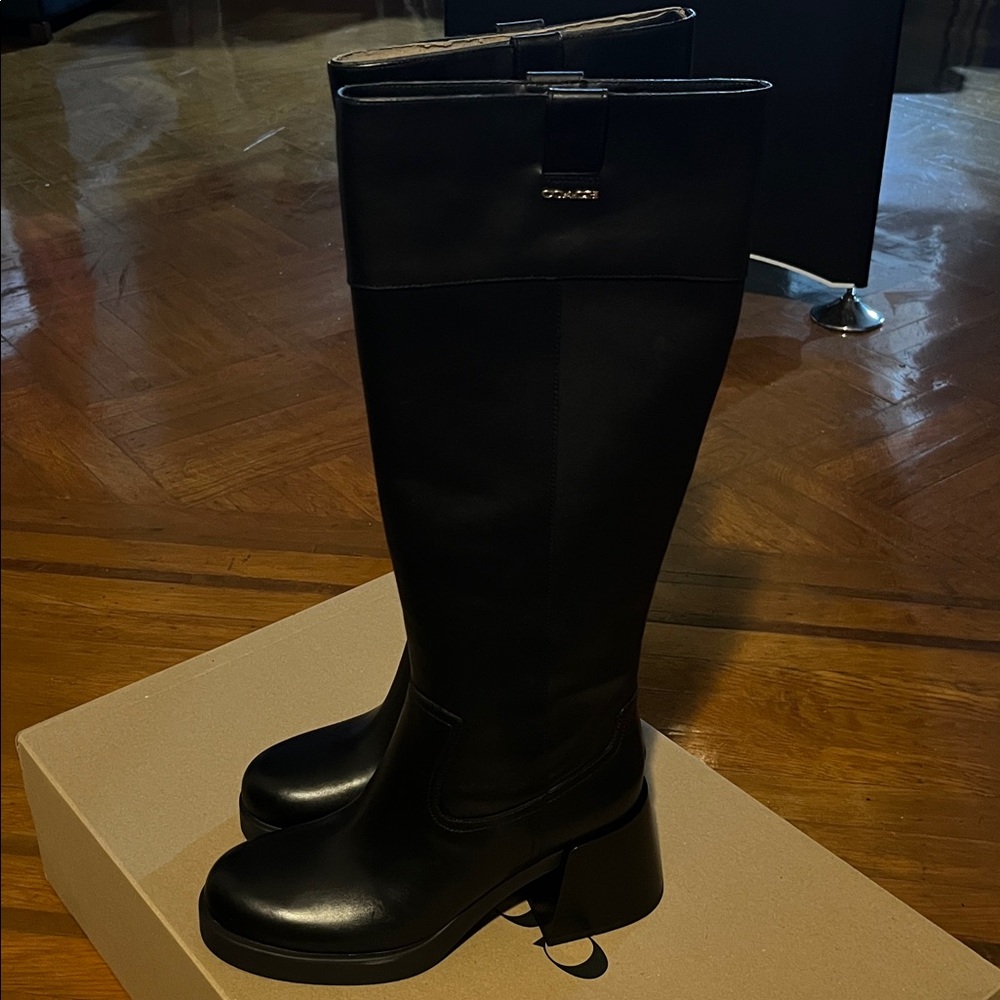 Coach Black Knee-High Women's Boots - Picture 2 of 9